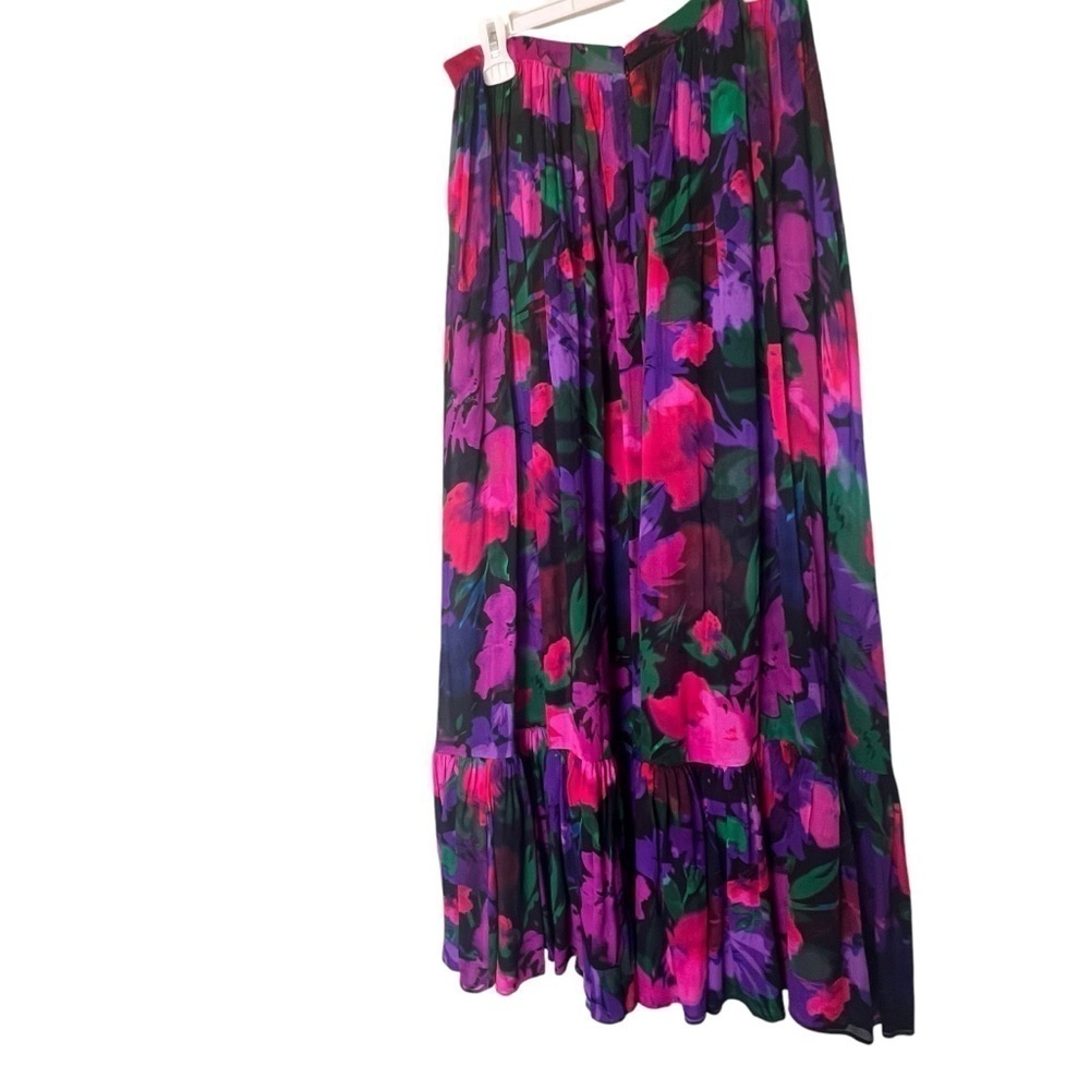 J.Crew Collection Full Length Tiered Skirt in Floral Chiffon Size 12 - Picture 10 of 11